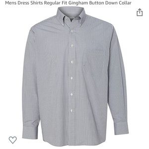 NEW Van Heusen Gingham S Button Down LS Shirt